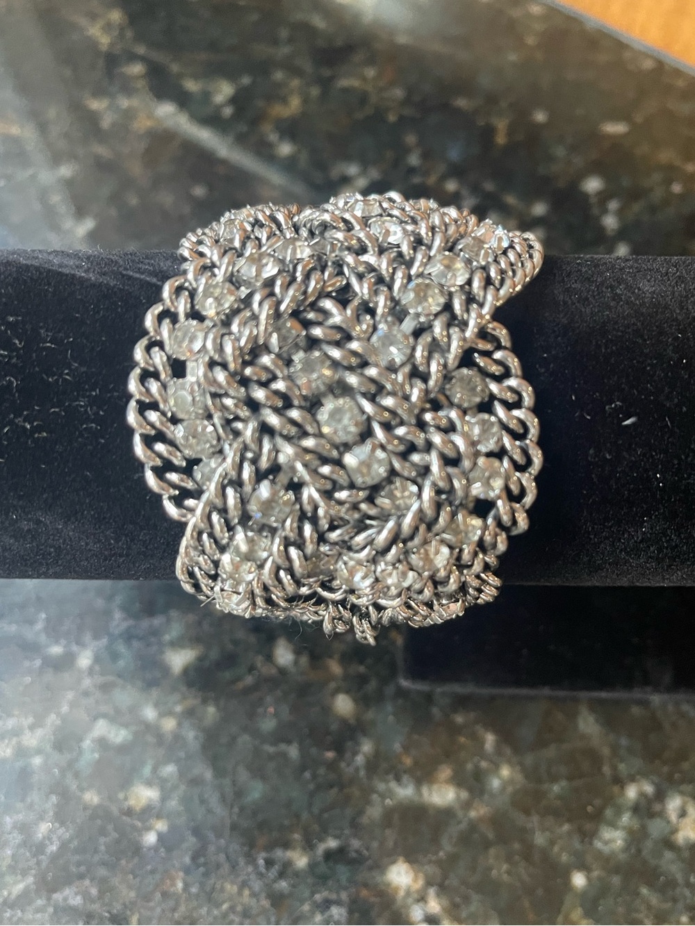 Stella & Dot Silver-Tone Braided Petra statement Bracelet